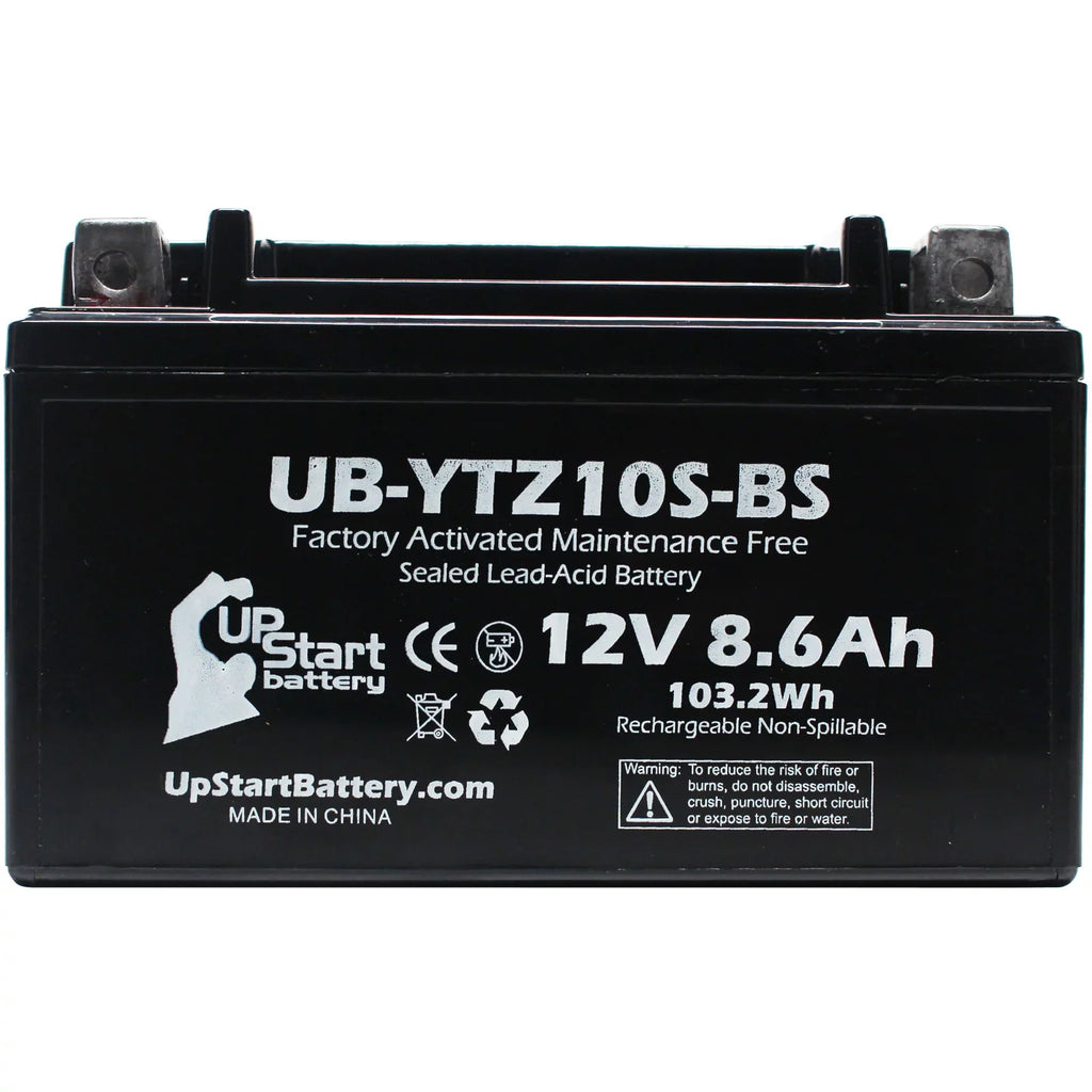 Yamaha Maintenance Motorcycle 1000CC YZF-R1 8.6Ah, Replacement 12V, Activated, UB-YTZ10S-BS Free, UpStart Battery Battery for 2011 5-Pack - Factory