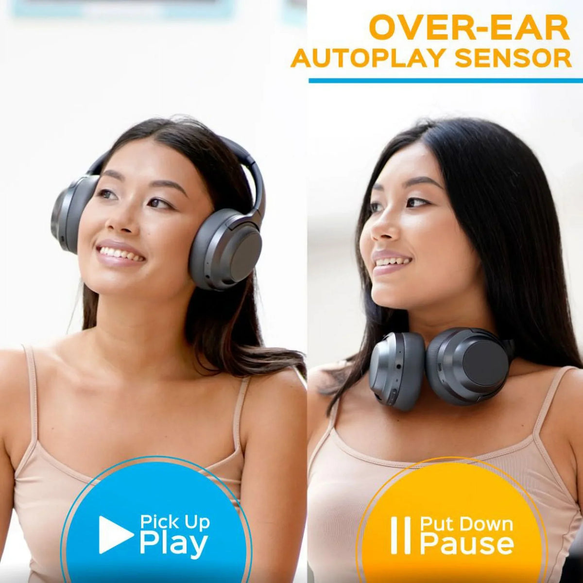 Sound, & with Ear Z7 (Grey) Mic PRO Touch Control w/aptX, Playtime Charging, Stereo USB-C Headphones TREBLAB Over Fast ANC - Bluetooth Canceling Wireless 45H - Active Hybryd Noise Headphones