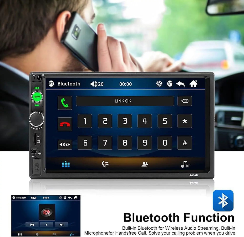 Bluetooth /TF Camera/ Mirror MP4 /FM Screen Car Audio with radio DIN /Video View HD Link /Car /USB 2 car Touch /AUX player Inch Stereo Rear MP5 7 Car