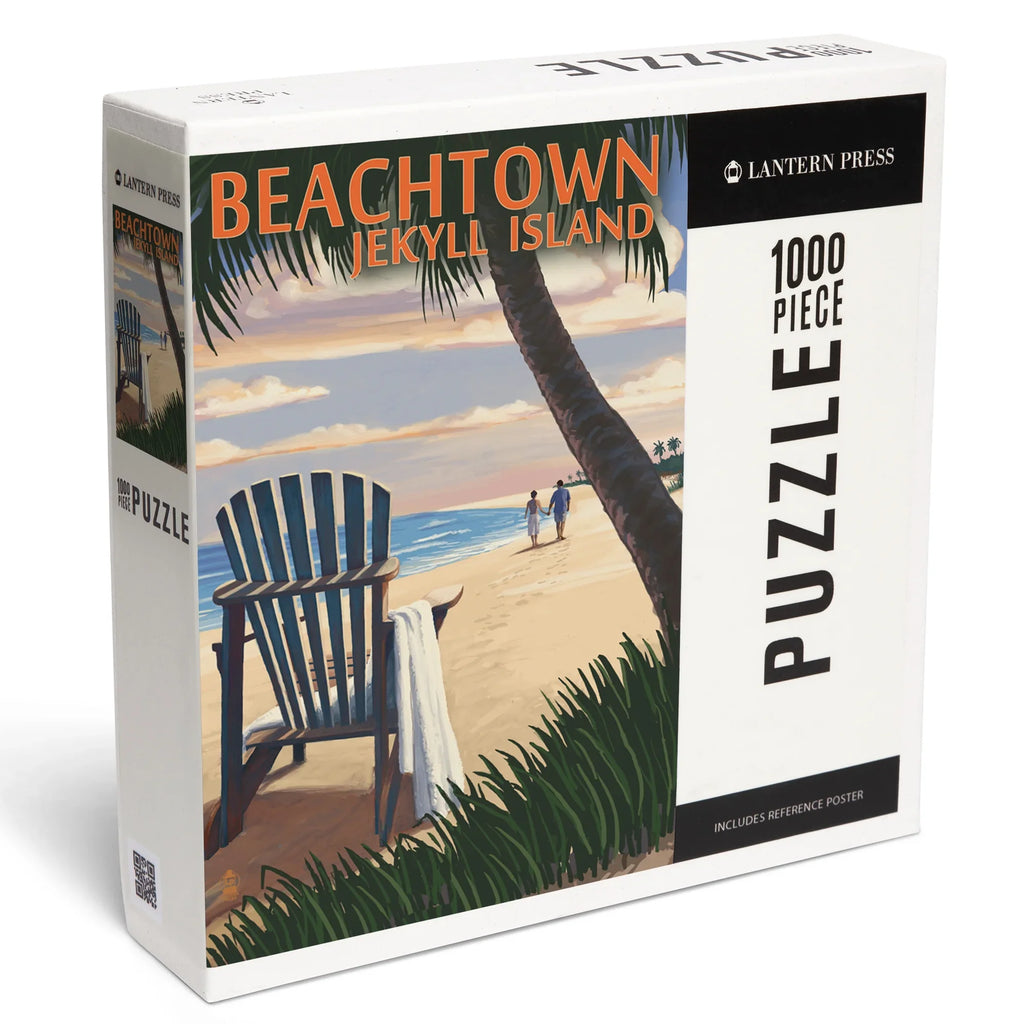 the Beach Press Jekyll Beachtown, on Adirondack Lantern Georgia, Puzzle, Chair Island, Jigsaw Piece 1000