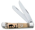 SM SHIELD TRAPPER(6254 HORSESHOE SS) Case Knife WR KNEELING COWGIRL Pocket BN XX NATURAL 79197