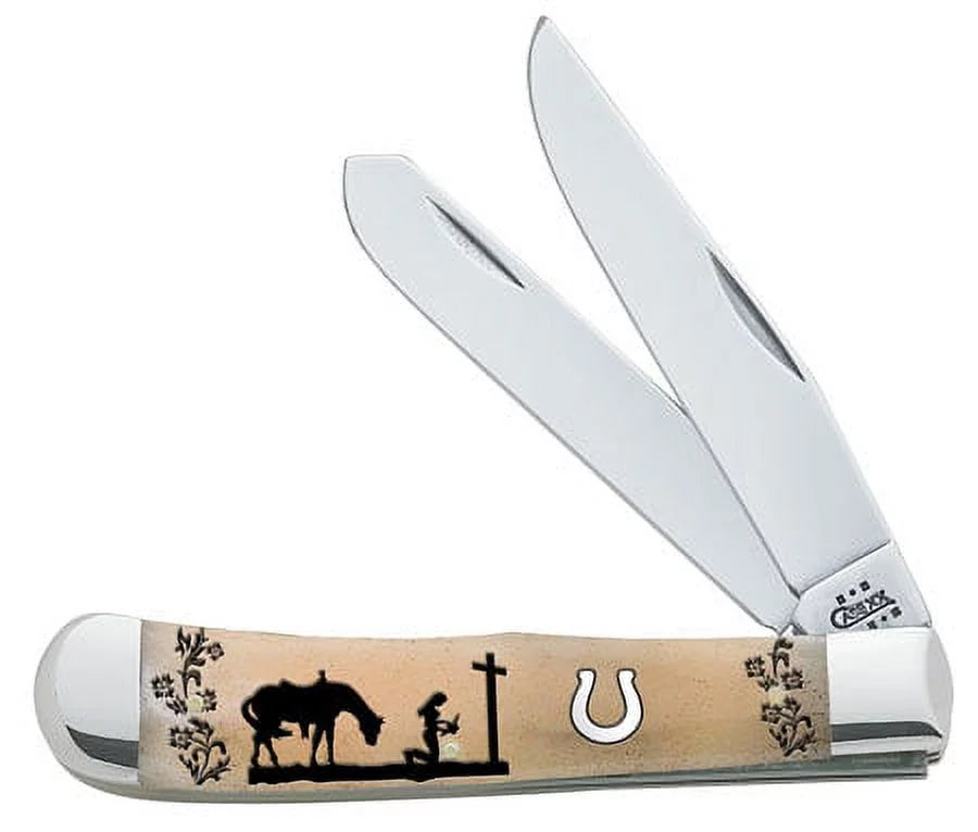 SM SHIELD TRAPPER(6254 HORSESHOE SS) Case Knife WR KNEELING COWGIRL Pocket BN XX NATURAL 79197