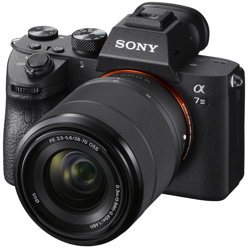 Frame 64GB Camera F3.5-5.6 Gear 28-70mm + a7 Body OSS Content Lens Charger Battery Backpack III + Double Photography Creator External Kit with Full ILCE-7M3K/B Deco Bundle Mirrorless with Card