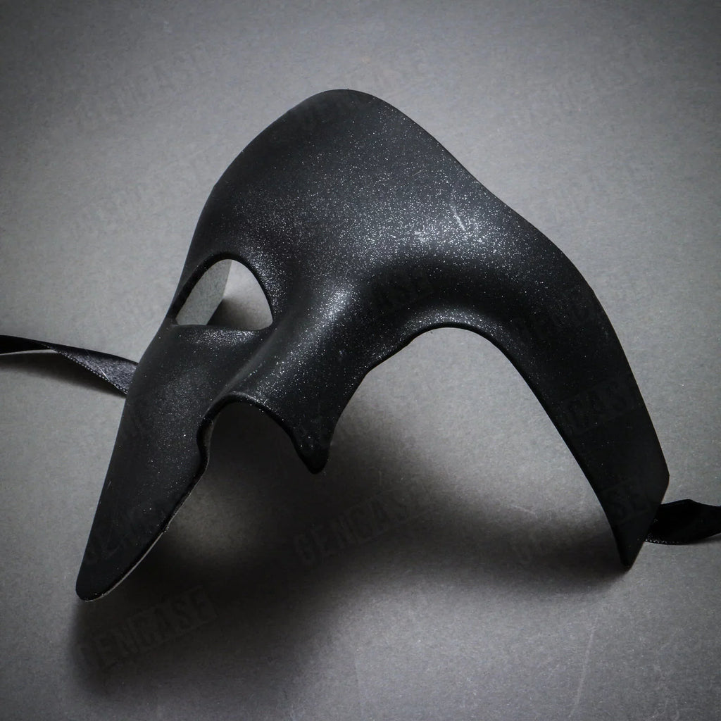 Venetian Mask | Half Vintage Halloween Black Masquerade Plain Phantom Costume Face