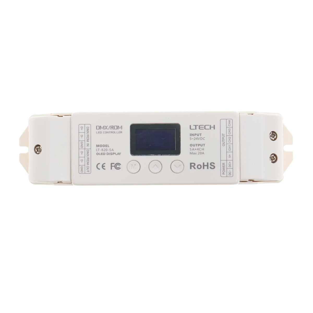 Decoder 100-480W 5-24V RDM 5A/CH, Channel DC, LED Controller & LTech RGB 4 RGBW LT-820-5A DMX