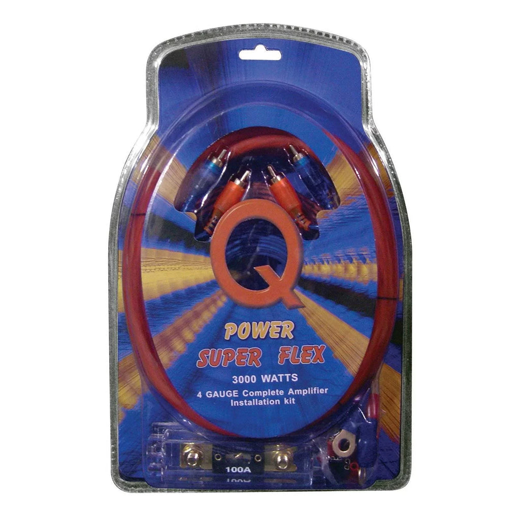 Wiring 4-Gauge Flex 2 QPower Kit, Audio 3000-watt Pack Amplifier Super Car
