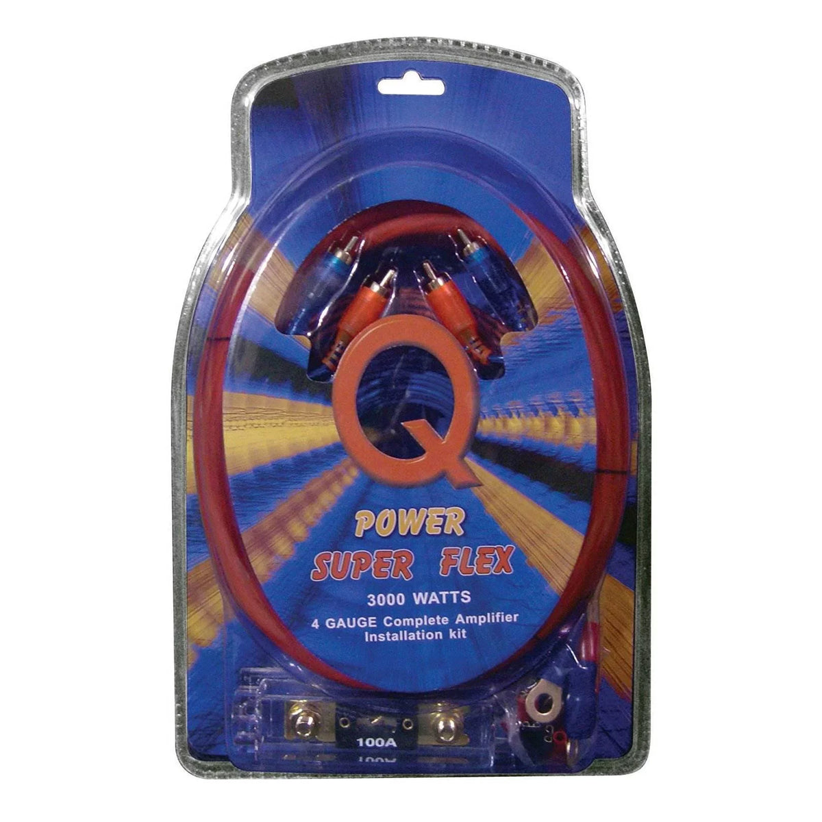 Wiring 4-Gauge Flex 2 QPower Kit, Audio 3000-watt Pack Amplifier Super Car