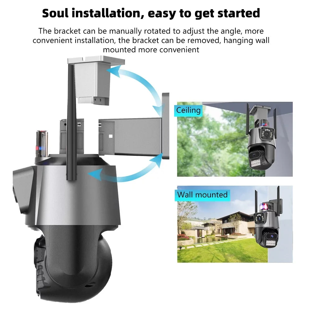 Dual Night View, Audio 360° Vision, Camera, Waterproof 2-Way Cameras Kepeak Wi-Fi Security Surveillance Home exterior Lens