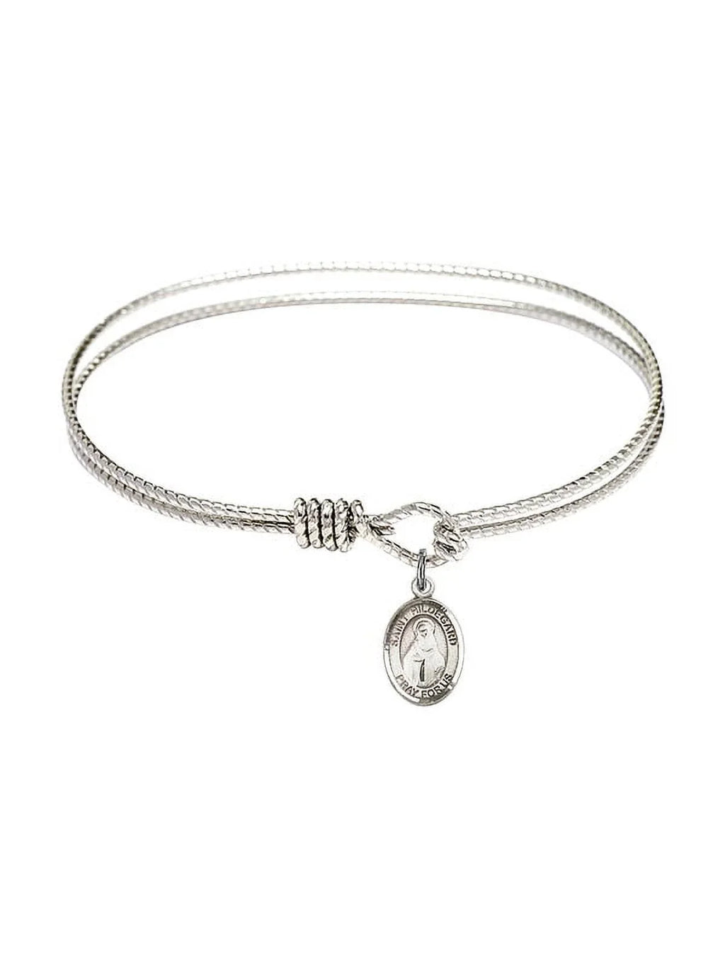 Hook St. 7 inch Hildegard Bracelet Silver Bingen Oval 1/4 in w/ von Bangle Eye Sterling