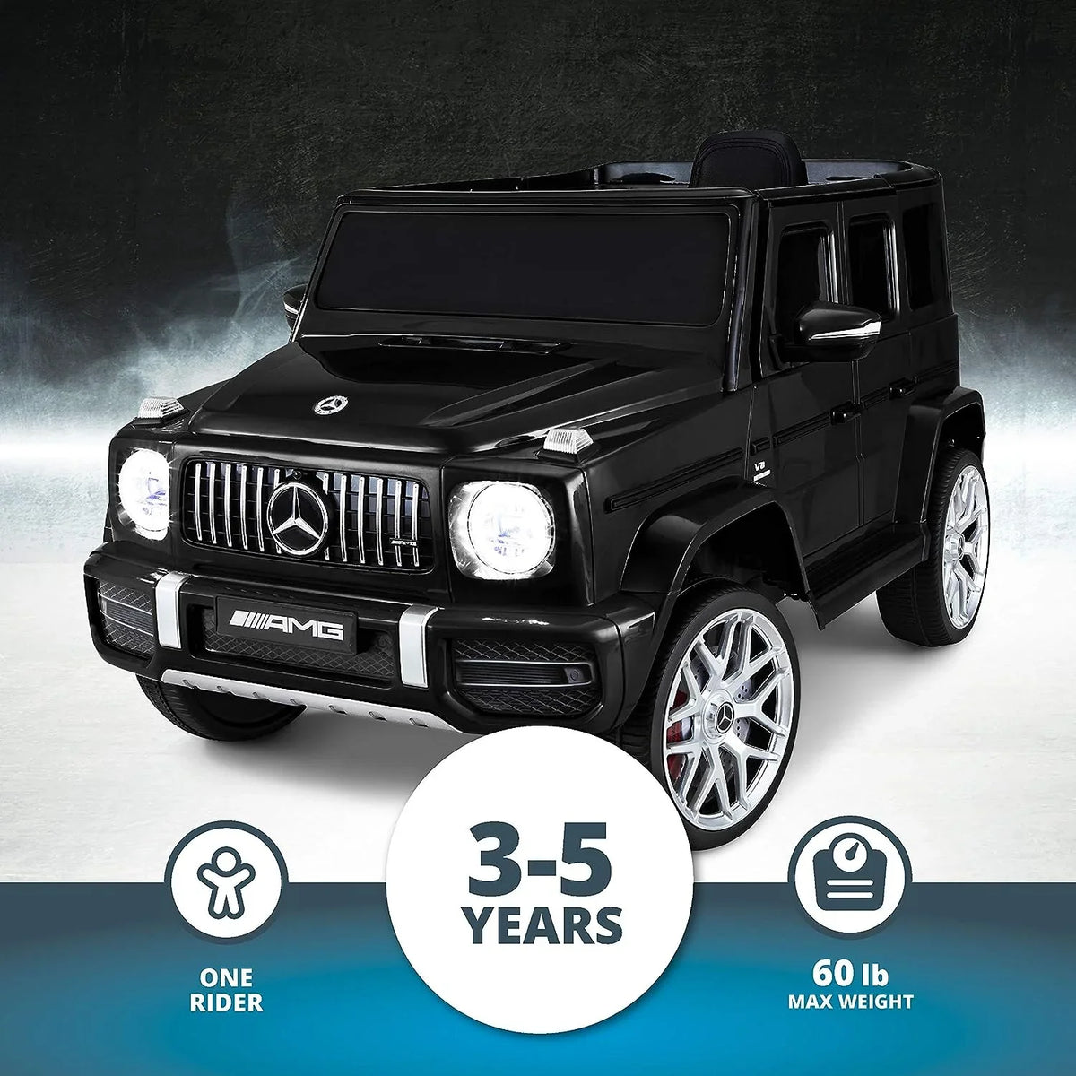Black Electric Toy, Ride-On 6 Ages 3-5 Car G63 Trax Volts, Years, Kids AMG Kid Benz