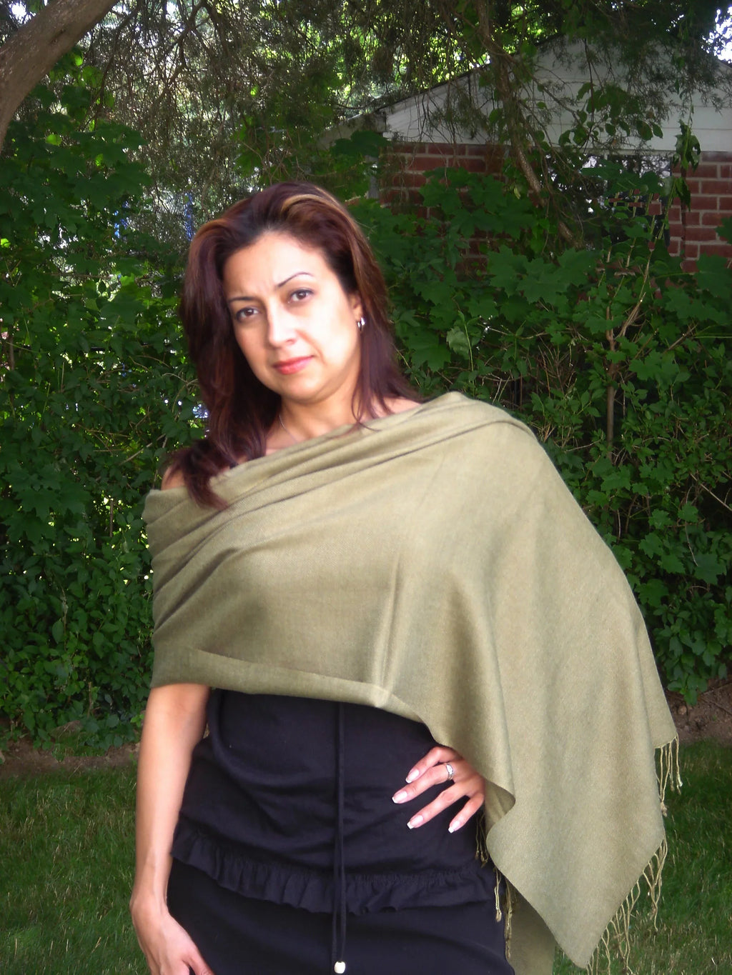 Green Shawl/Cashmere Regular (Olive Scarf/Wool/Silk Shawl/Shawls/Scarf/Scarves/Wrap/Stole/Muffler/Cape/Ruana/Blanket/Throw/Pashmina Shawl)