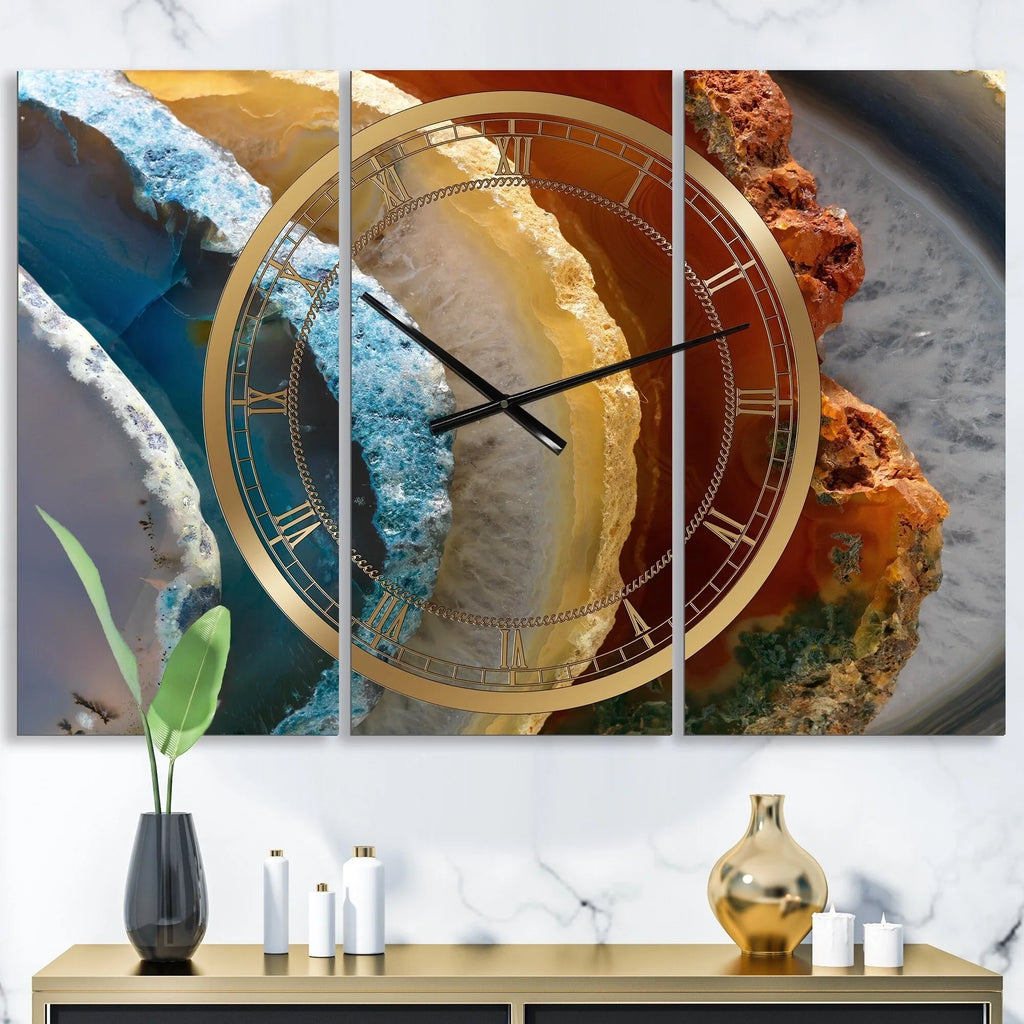 3 Clock Wall Designart in. 3 in. Panels - DESIGN x high ART Fashion - Panels - 36 Slice 'Mineral Large 28 XV' wide