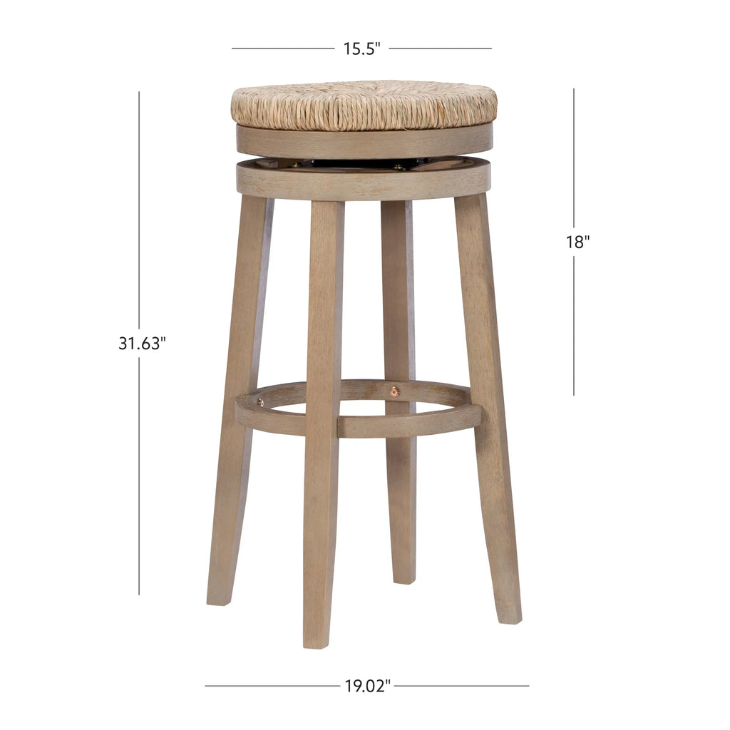 Rush Backless Bar with 31.5" with Swivel, Natural Morgan Natural Stool