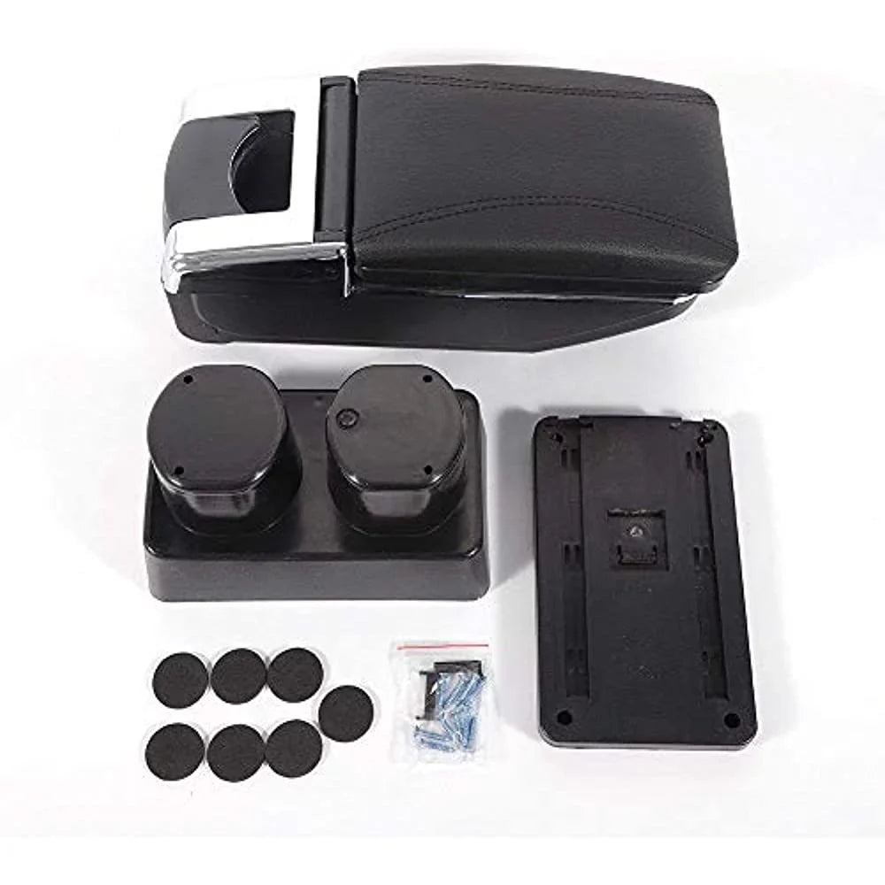 Automotive Leather Rotatable Nissan OUKANING Tiida Console Body Parts Armrest Latio Automotive For Black Box 2007-2011 Center Versa Storage