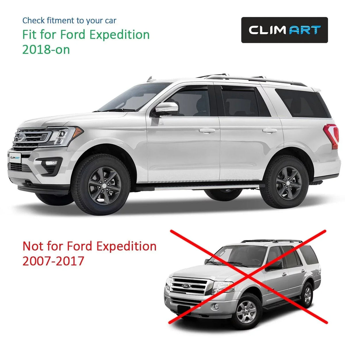 618291 CLIM Durable Compatible Incredibly - Vent Visors, with Deflectors, Window 4 pcs. Vent Rain Deflector, in-Channel Original Guards Window ART 2018-2024, Expedition