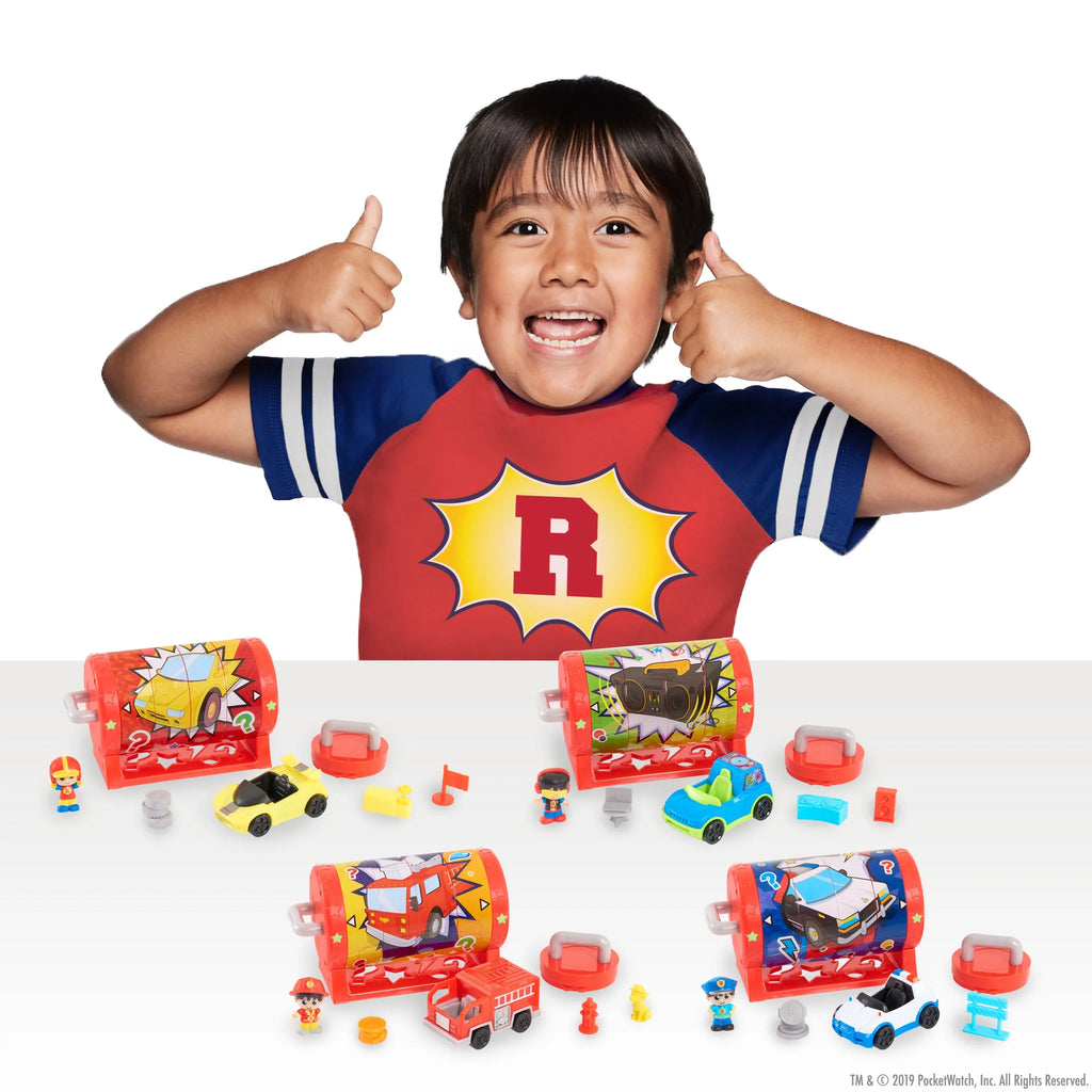 Mystery Accessories, Three Ryan's and and Presents for Gifts Racer Puzzle Figure, Kids Playdate Box, Toys Ryan 3 Vehicle, Ages Up,