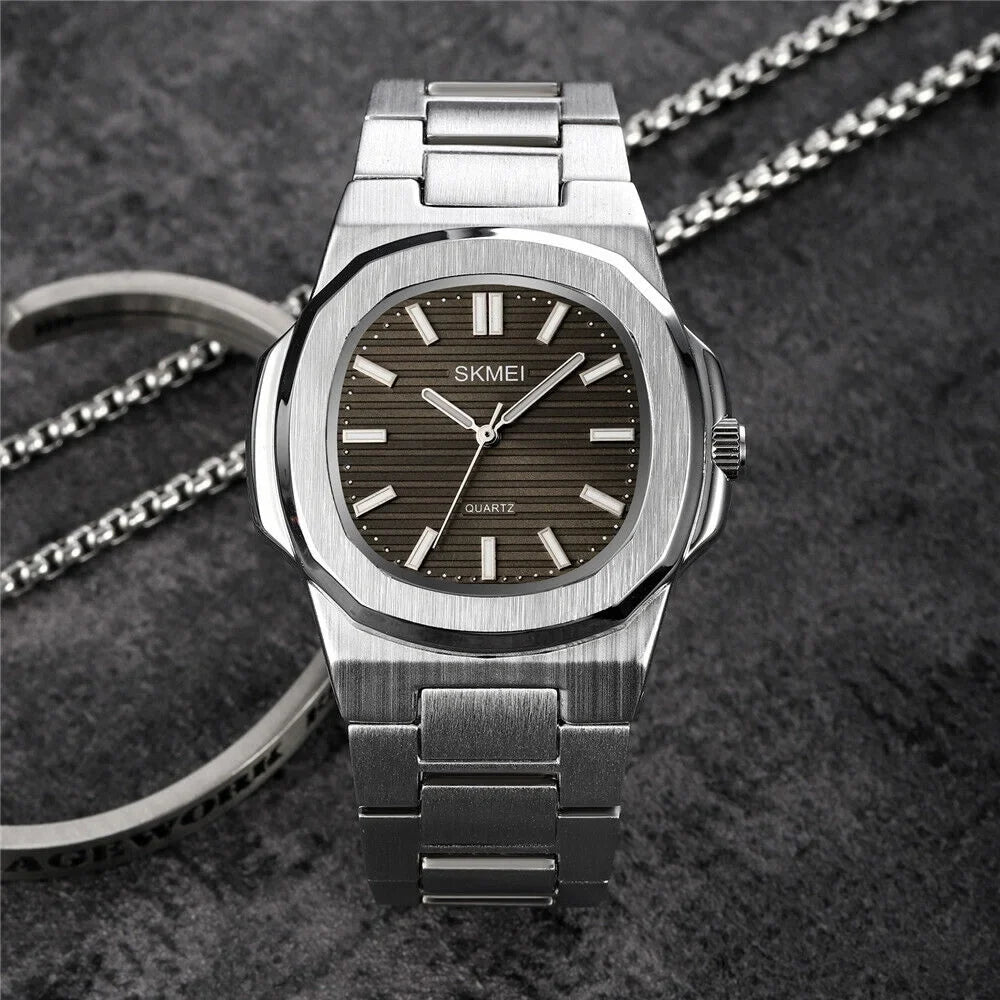 Men Wristwatch Male Luxury Gift Gold Quartz For Steel Business Watch