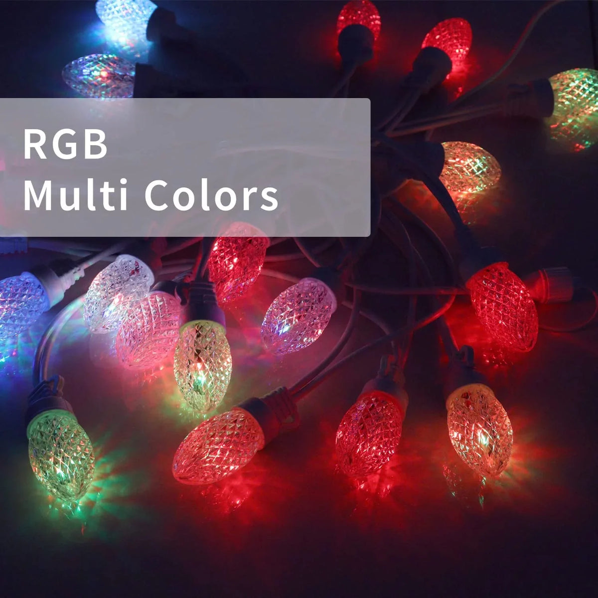 Changing Light 23ft Bulbs String C9 LED Color Lights Christmas Lights exterior, 20 Eva's Waterproof