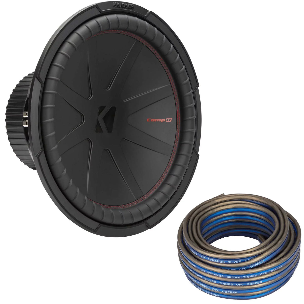 Wire Includes 48CWR152 CompR Subwoofer, 15" DVC, Speaker - 2-ohm Kicker