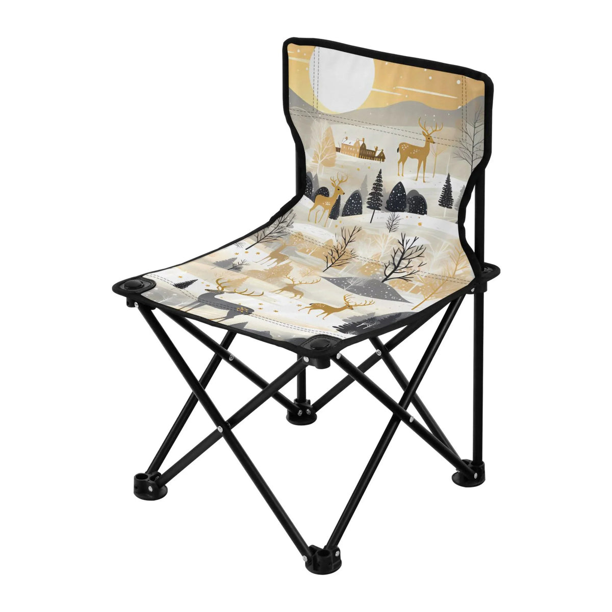Lawn in Fishing Small Chair Kids Forest Chair with for Chair Beach Bag Chair Folding Carry Golden Portable exterior Camping Deers