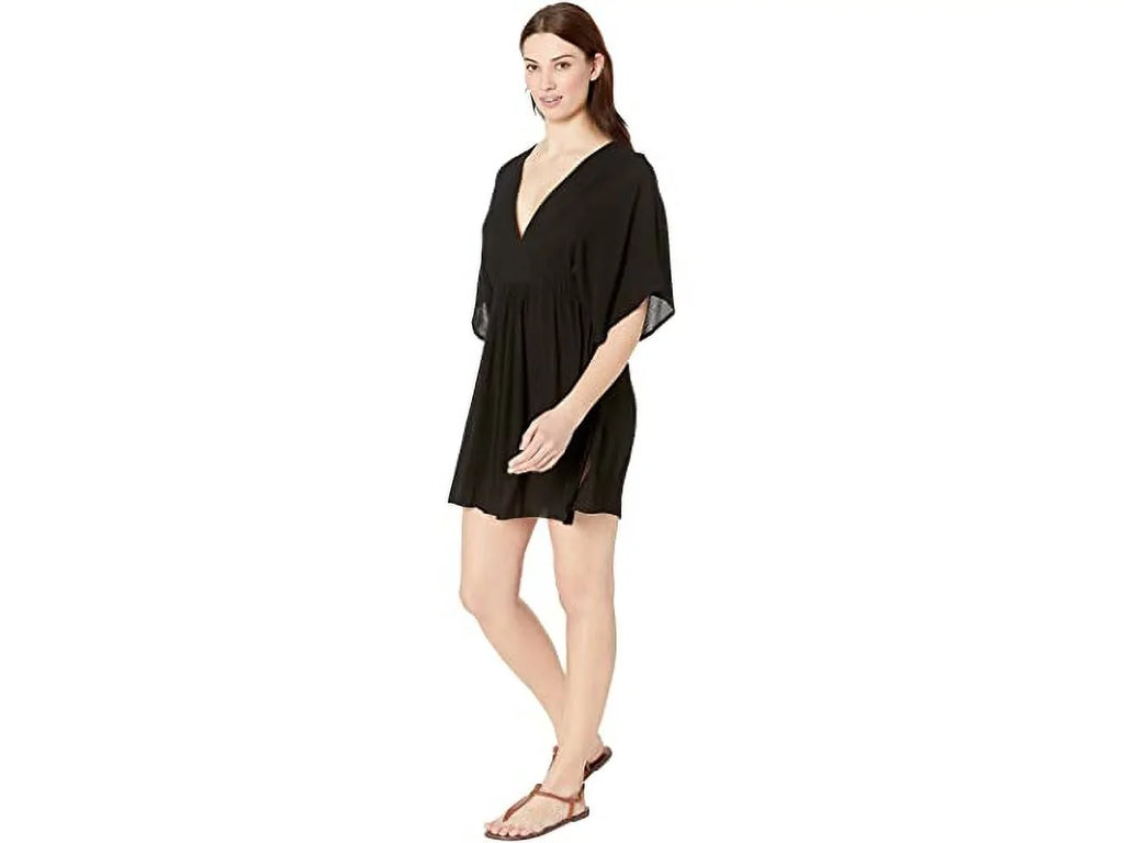 Ralph Lauren Cover-up Rayon Crinkle BLACK outfit, 6 UK Tunic X-Small, US