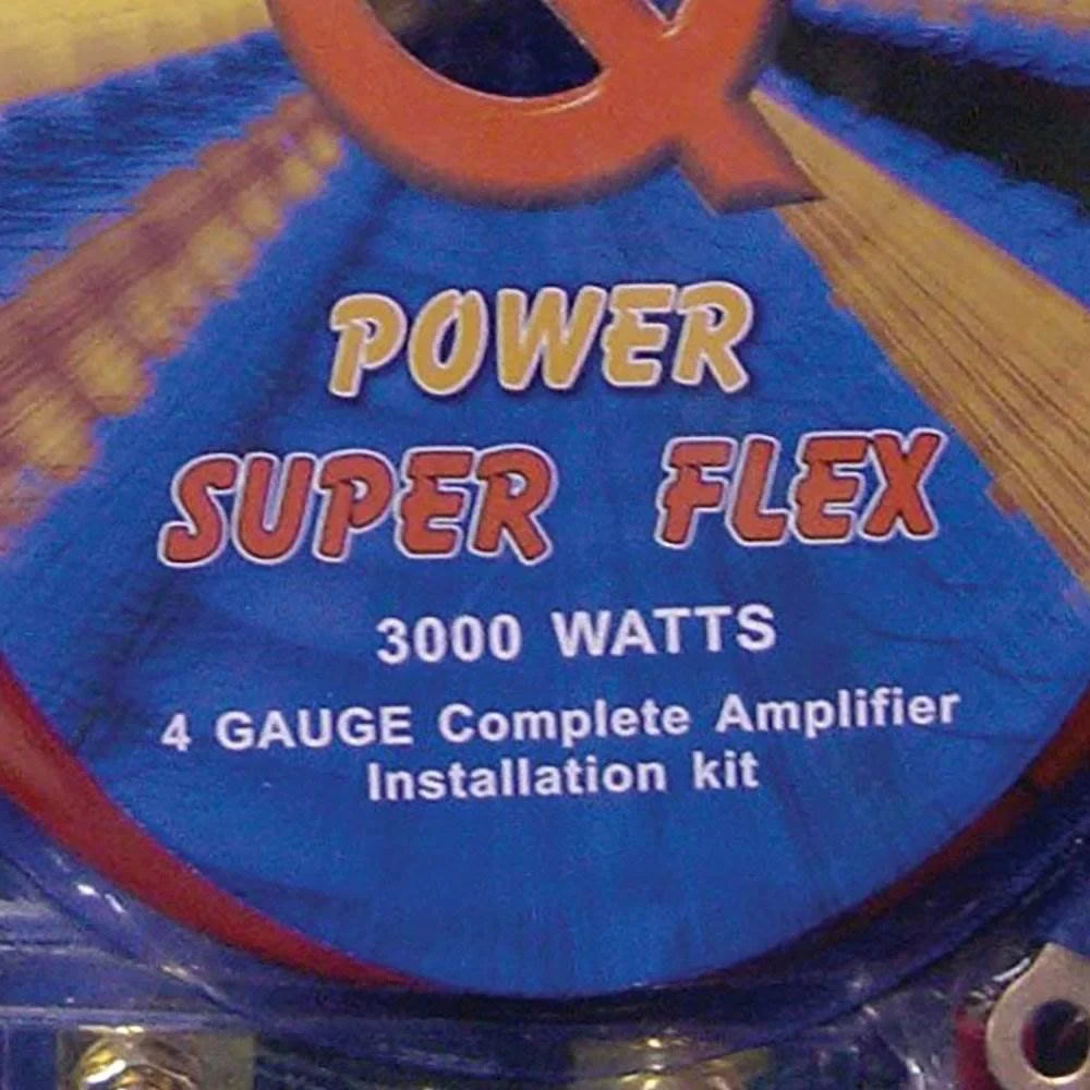 Wiring 4-Gauge Flex 2 QPower Kit, Audio 3000-watt Pack Amplifier Super Car