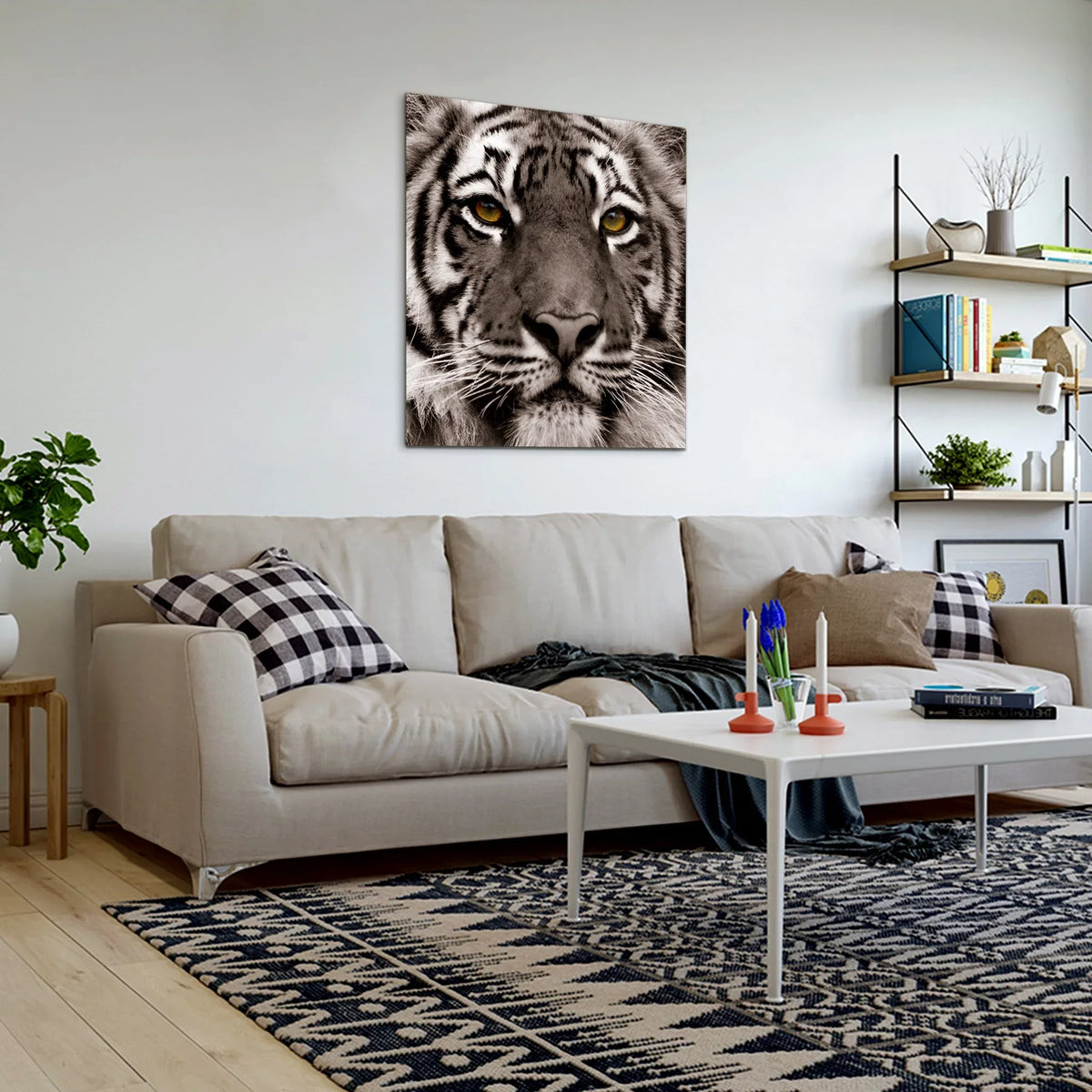 Graphic 0.2", Wall of Free Art, 38" x Empire Hang Direct to the Ready Glass Tiger x Eye Frameless Panel Tempered 38" Floating Art