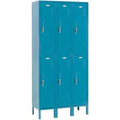 x to Ready Assemble 36 x Global 652079BL Paramount in. Tier Double Locker, 6 12 18 Blue Door