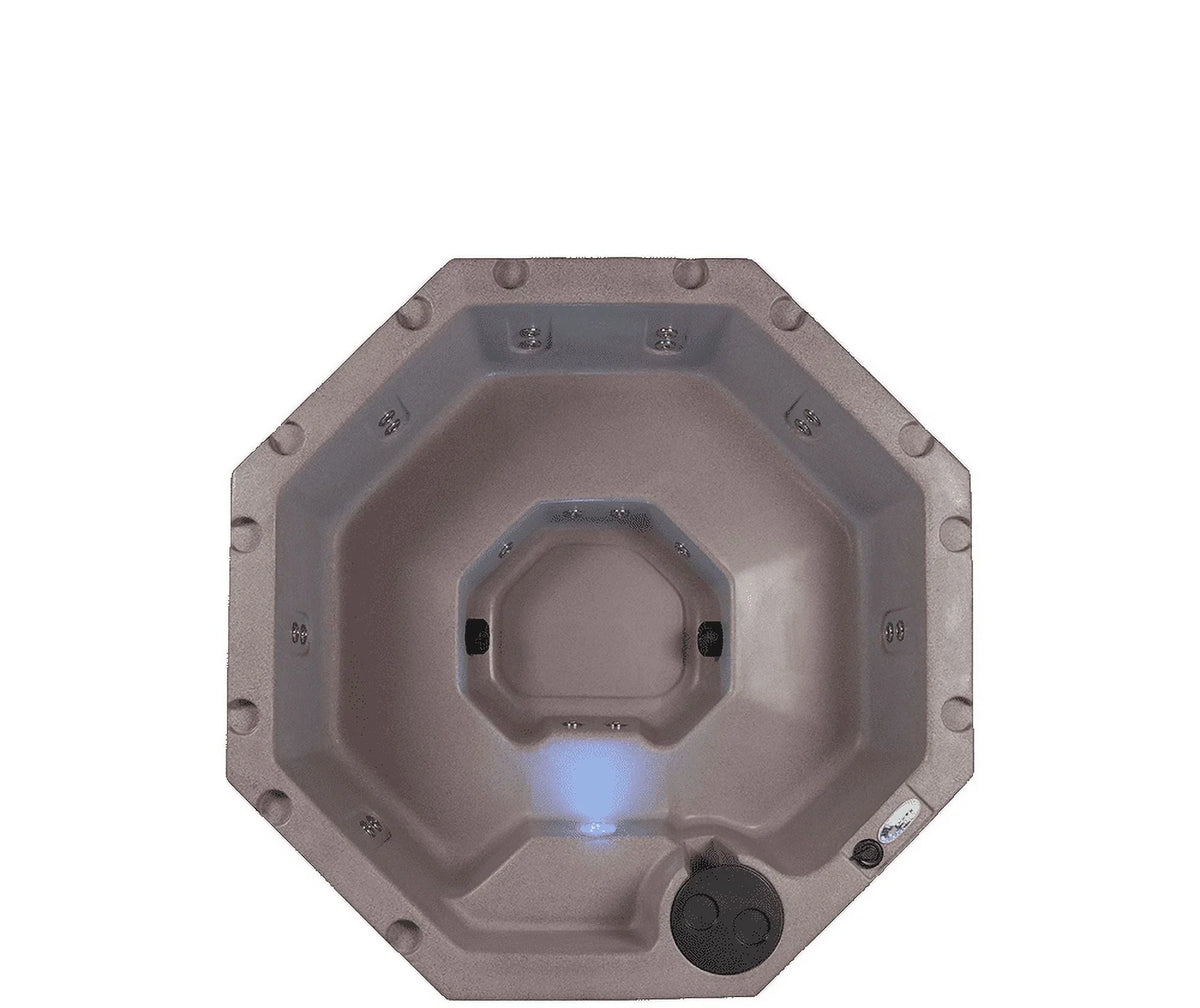 with Tub Seater Cover, 8 Tub Spa Hot & LED Millstone Jets, Aqualife lighting Lagoon 20 Brown