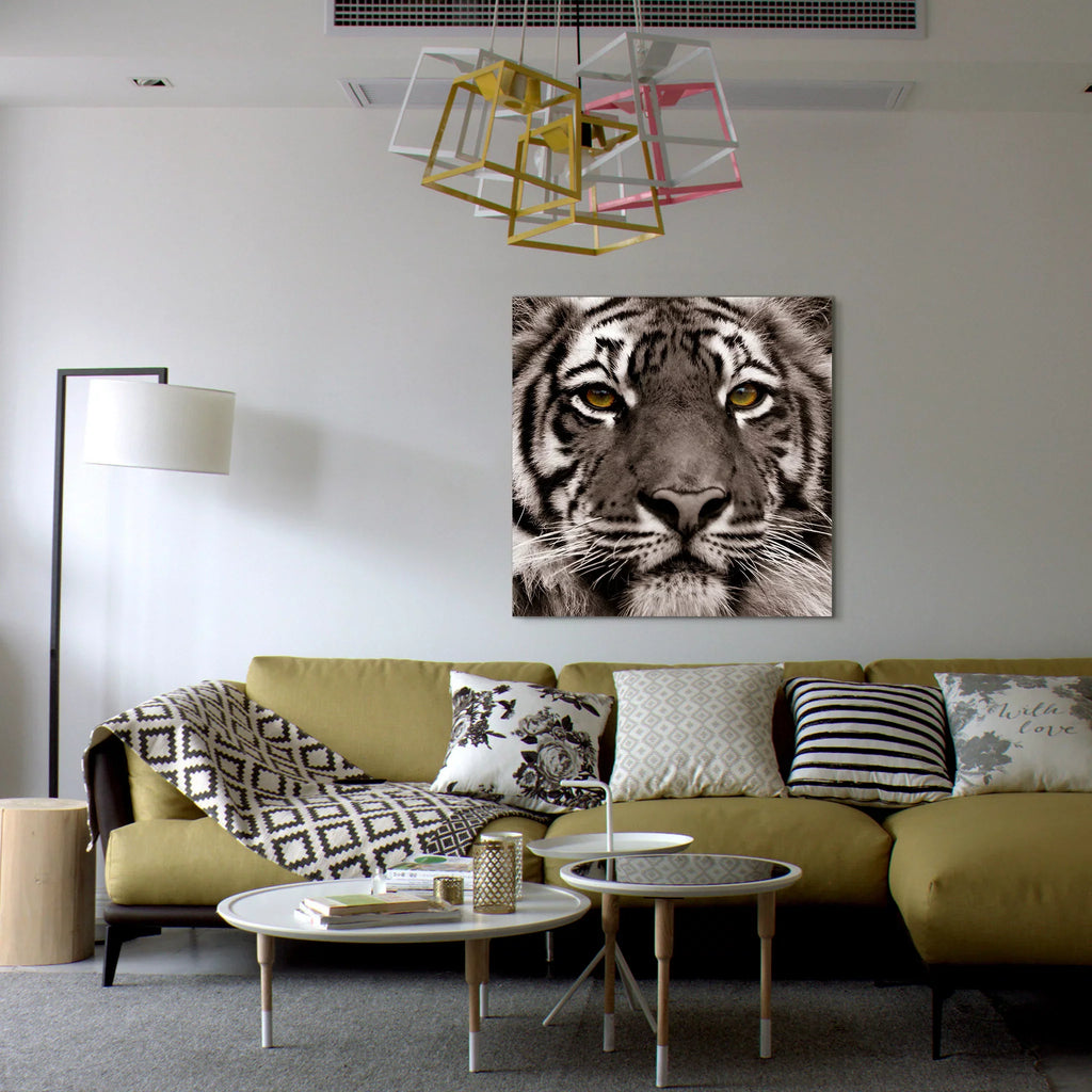 Graphic 0.2", Wall of Free Art, 38" x Empire Hang Direct to the Ready Glass Tiger x Eye Frameless Panel Tempered 38" Floating Art