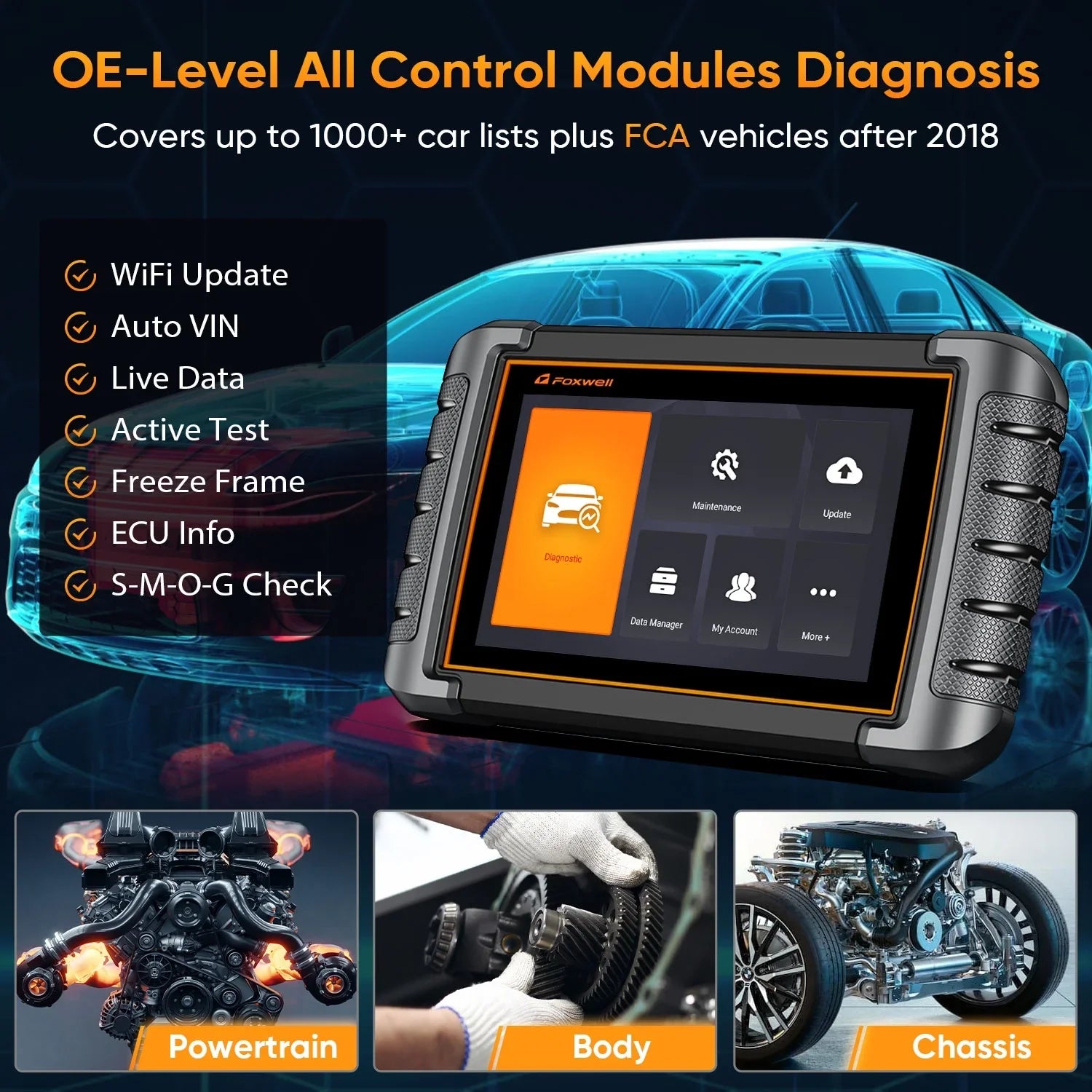 Foxwell 30+ OBD2 Scan Reset Code Scanner NT809 System Bi-Directional Test Automotive Tool Reader Active All