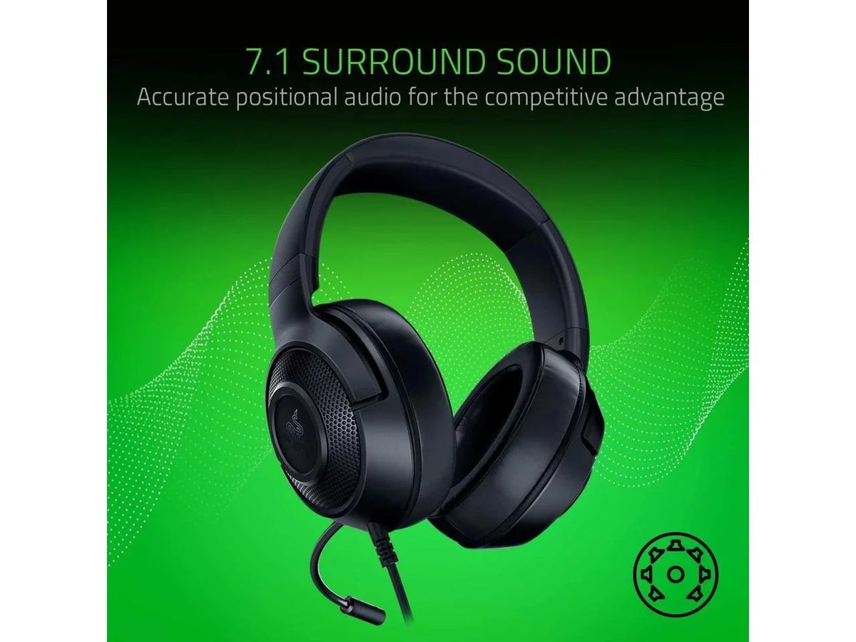 Xbox, Switch Cardioid Capable Surround Lightweight Lite Microphone Sound 7.1 Razer X - Ultralight Classic PS4, Frame Gaming Nintendo PC, for Bendable Kraken Headset: Black