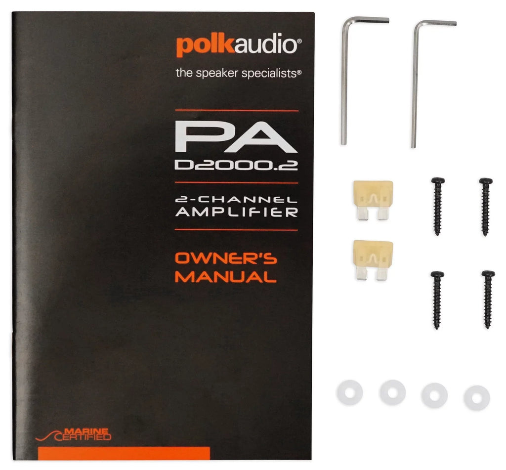 2-Channel Amplifier+Wires+Bluetooth 500w Polk Audio PAD2000.2 Speaker+Headphones