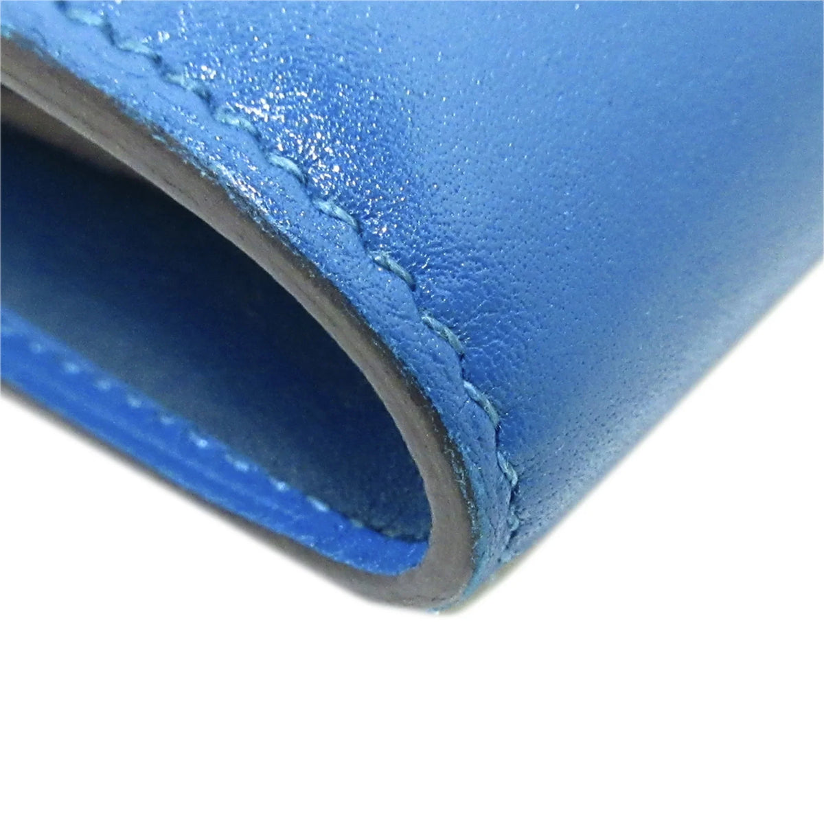 Wallets Constance Blue Small Compact (Good) Pre-Owned Authenticated Hermès Leather Calf Unisex Wallet