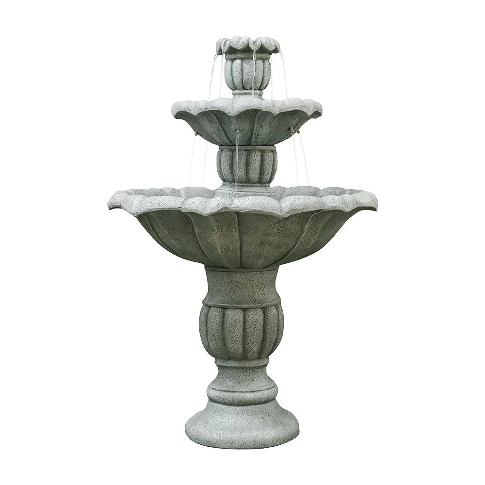 39In Concrete liquid exterior Mediterranean 3Tier Fountain Construction