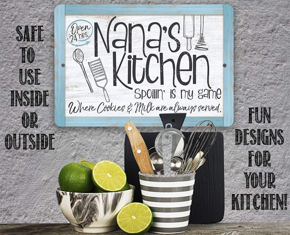 Gift Great (12" Housewarming - Makes Sign Indoor/exterior Nana's - 18") Durable - Sign a Metal Under $25 Kitchen and Kitchen - Metal Use Decor x