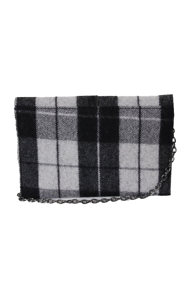 Hudson Nicole Bag Plaid Crossbody OS Danielle Black White