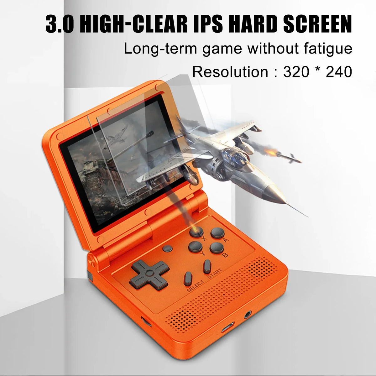 Flap Emulators, Powkiddy Game Screen, Folding Console, Portable for Endless and Rechargeable Design, Mini 15 Handheld 3.0-inch Gaming IPS