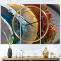 3 Clock Wall Designart in. 3 in. Panels - DESIGN x high ART Fashion - Panels - 36 Slice 'Mineral Large 28 XV' wide