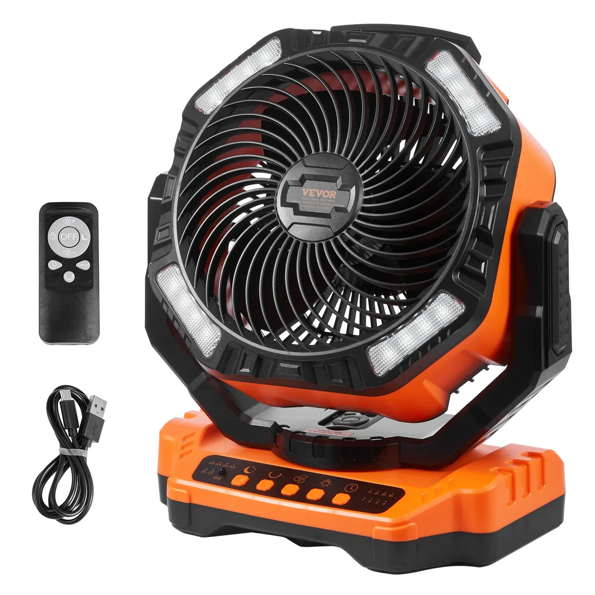 with Rechargeable Speeds SKYSHALO 13 Lantern Fan LED Swivel Timer 4 inch Portable