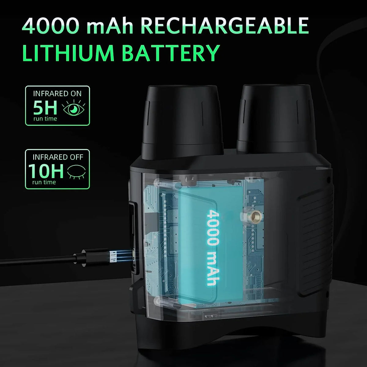 Zoom Card Videos Goggles Binoculars NVI-800 and SD with 24MP/1080P Vision at for Night 6x Pictures Night Hunting Taking 32GB Night SuntekCam and Suitable Vision