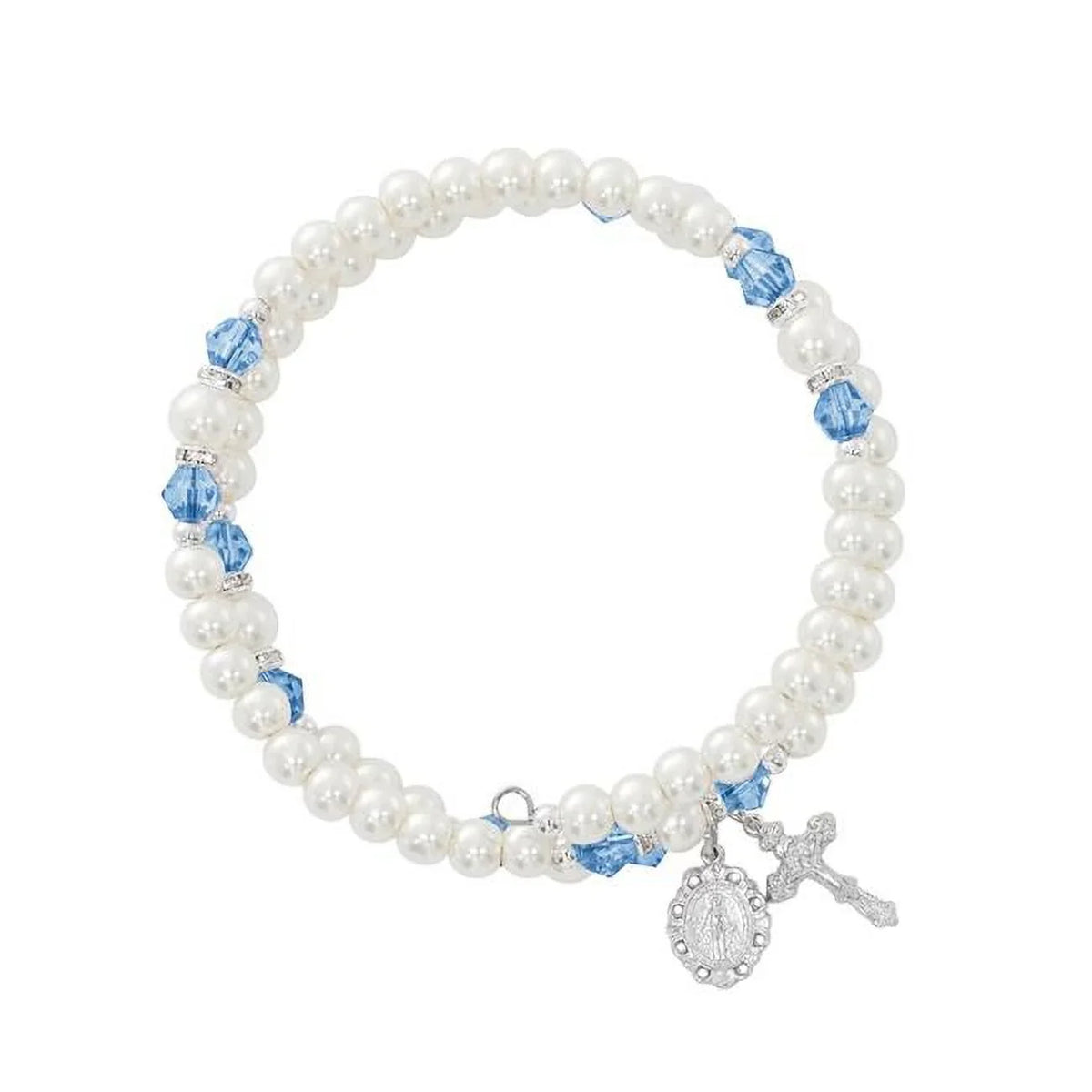 Stretch BR7ZR & Pearl December Beads Zircon Crystal Bracelet Mcvan