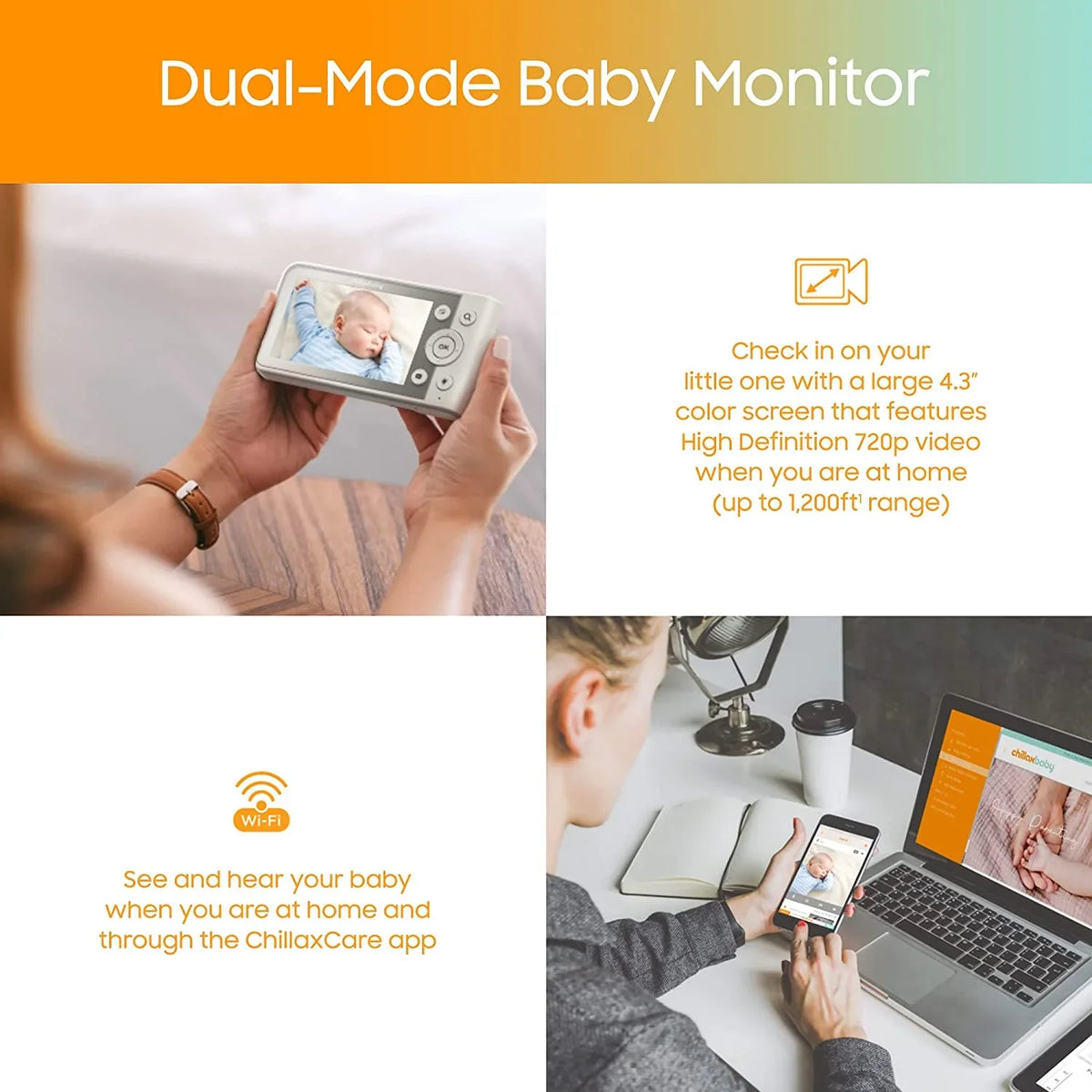 Vision Pro HogoR Giraffe 2-Way CHILLAX by HD Night Camera WiFi Baby Monitor Full Smart Audio