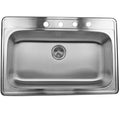 Steel Single 33-inch Drop-in Kitchen Stainless Sink Bowl