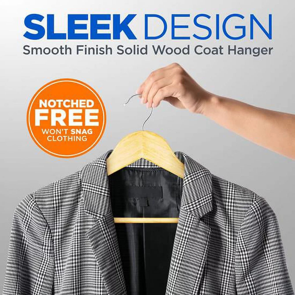 Clothes, Heavy Solid Hangers SereneLife for Hangers, Pieces Set Wooden 50 Hanger Suit Duty