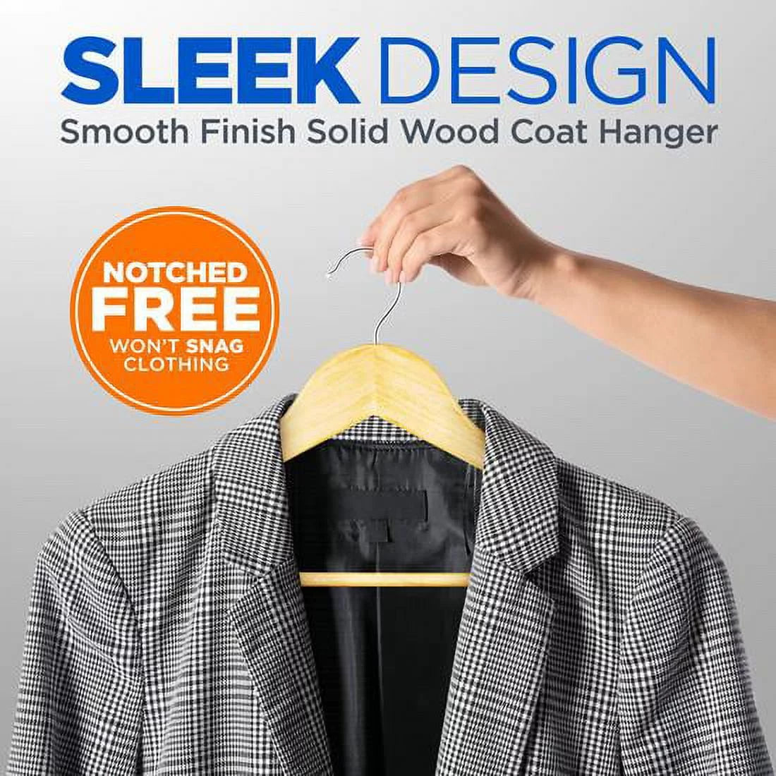 Clothes, Heavy Solid Hangers SereneLife for Hangers, Pieces Set Wooden 50 Hanger Suit Duty