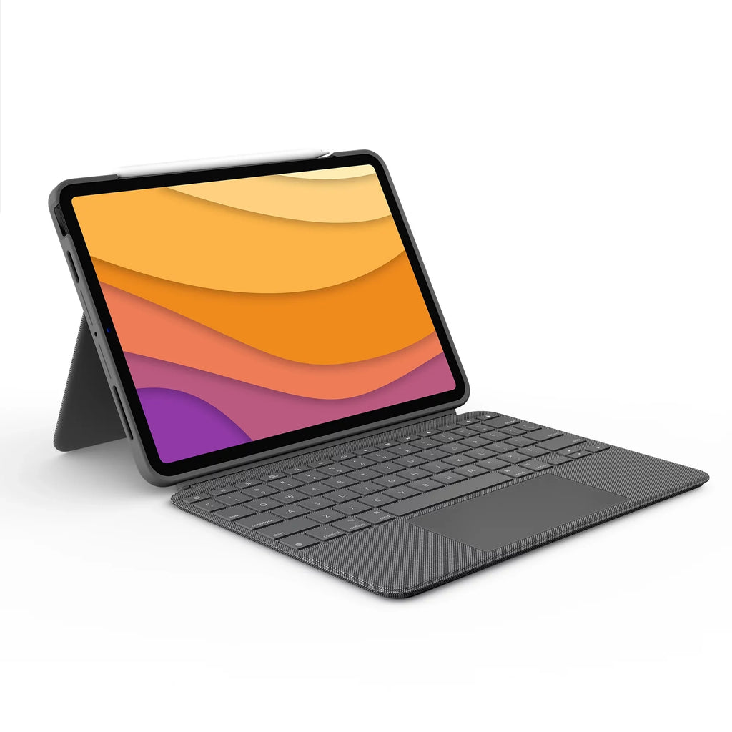 2022) Restored 5th 2020, Oxford Keyboard Logitech Touch Case, (4th, - Gray iPad gen (Refurbished) Air Combo