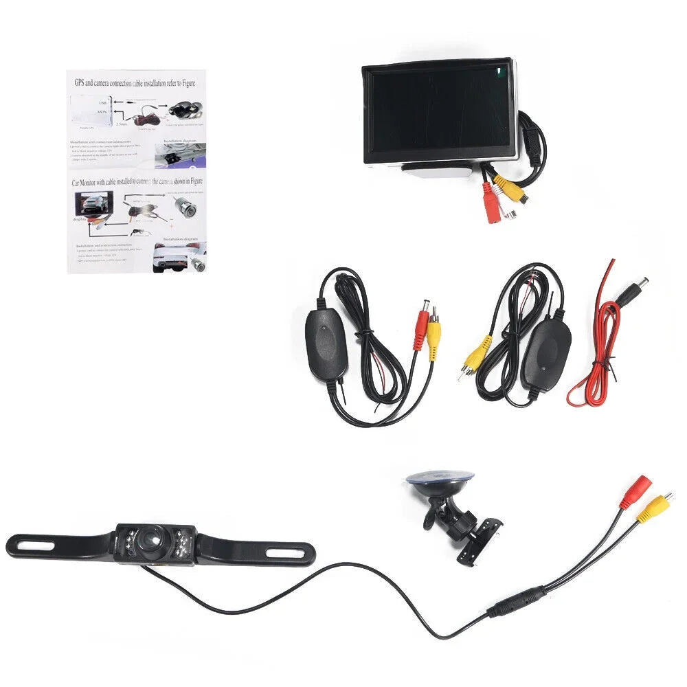 Backup Rear View Vision Waterproof Wireless Car HD 5" Camera Kit Monitor kydely Night