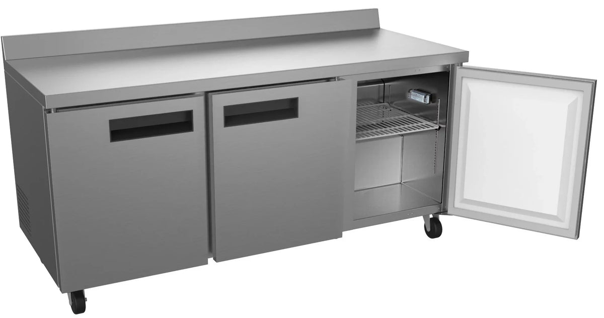 in Cu. Commercial KoolMore 72 Refrigerator Steel, in. Worktop Stainless Three Door ft. 16.9