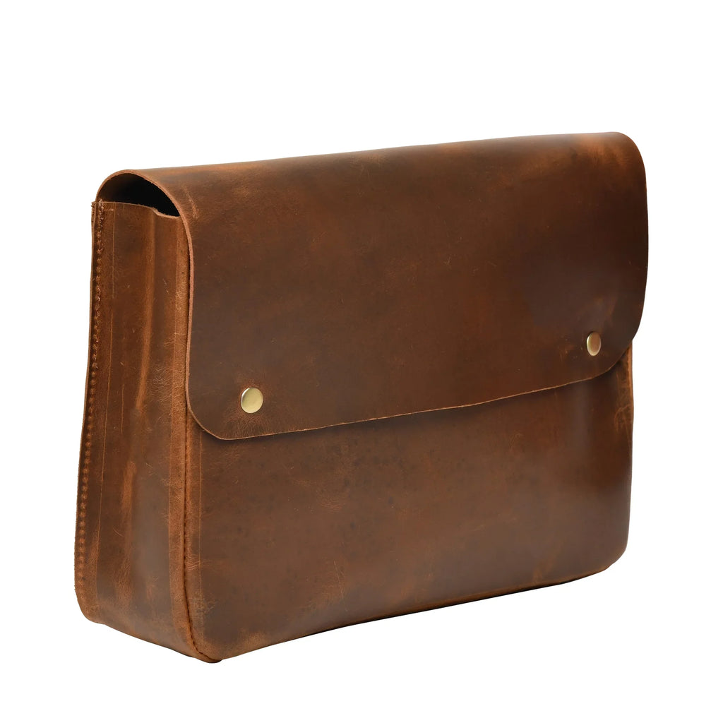 Portfolio File MacBook Case Sleeve Leather Document Grain Folder Top Holder Envelope Folio